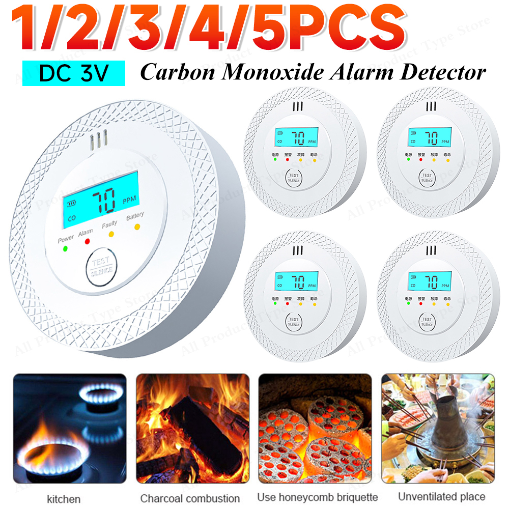 1-5PCS Carbon Monoxide Alarm D - Smoke Detector Interconnected 리뷰 및 가격