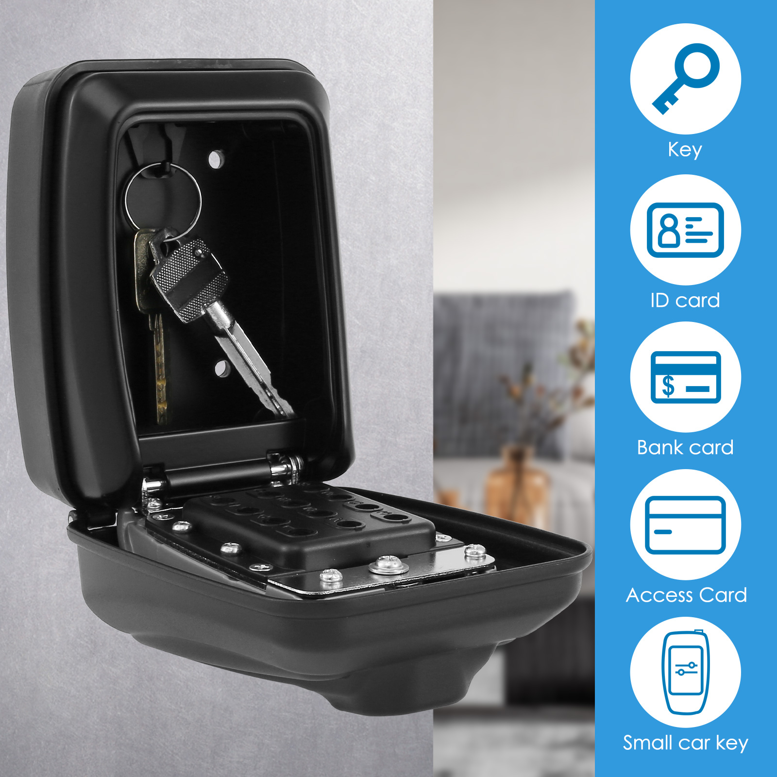 Key Lock Box Wall-Mount Secret - Lockbox Key Secure 리뷰 및 가격