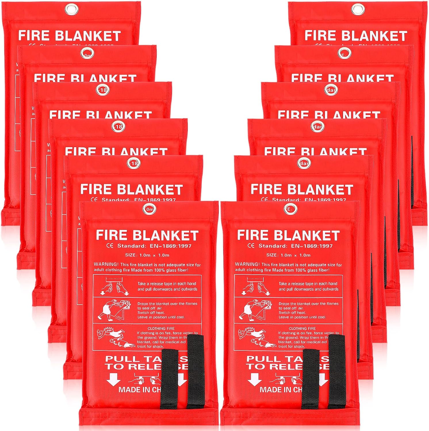 12 Pack Fire Blankets 39x39 In - Fire Blanket Kitchen 리뷰 및 가격