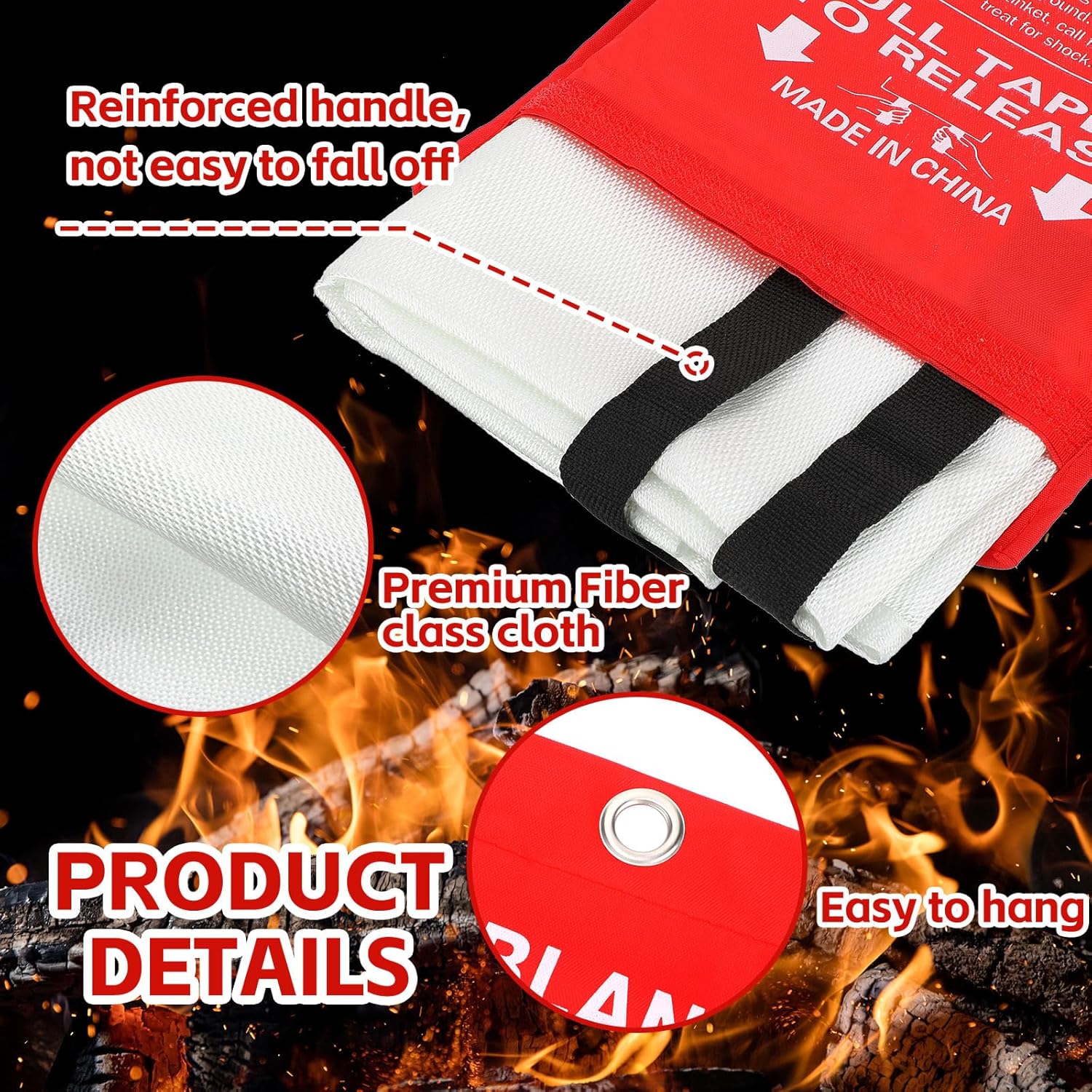 12 Pack Fire Blankets 39x39 In - Fire Blanket Kitchen 리뷰 및 가격