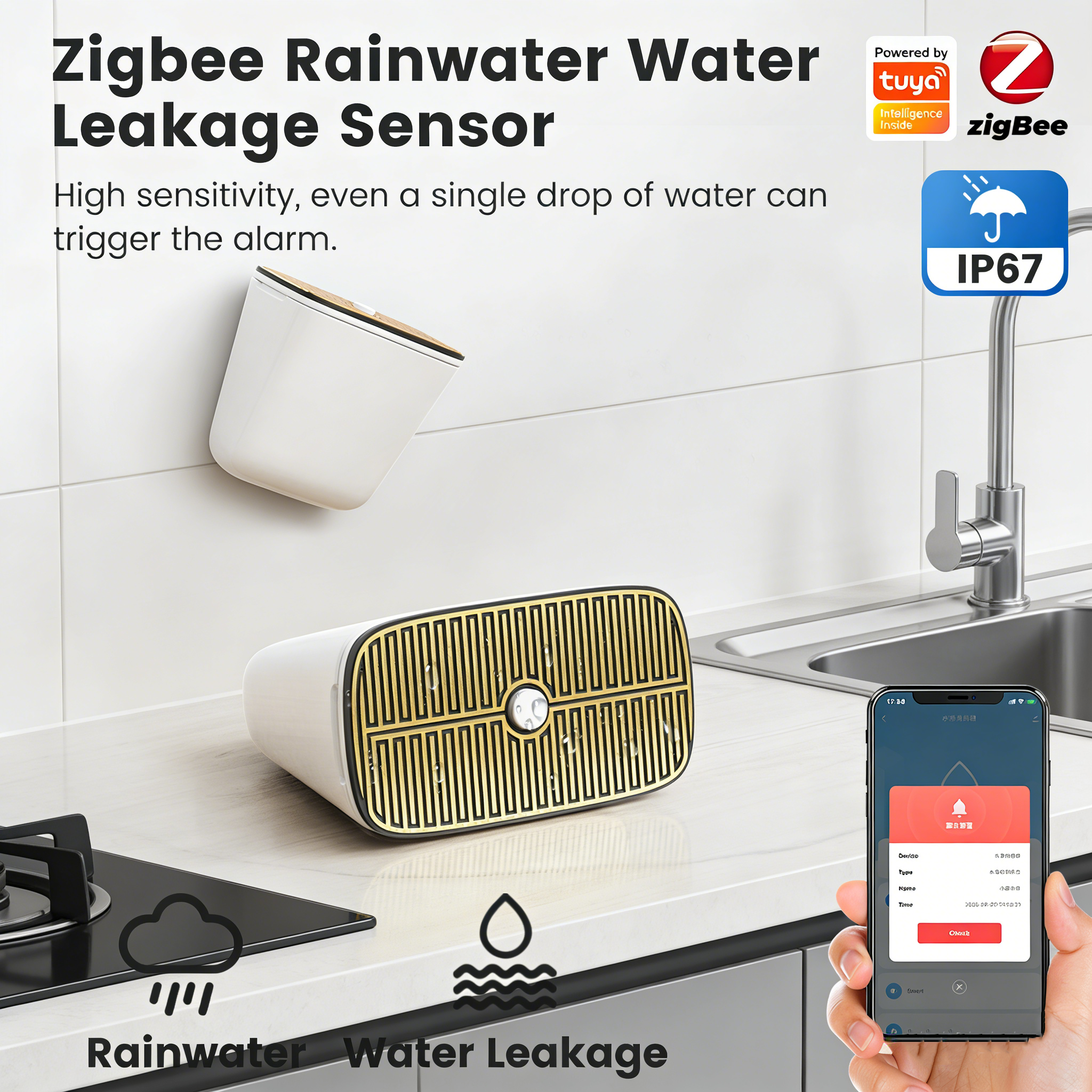 Tuya Zigbee Rainwater & Water  - Water Alarm Sensor 리뷰 및 가격