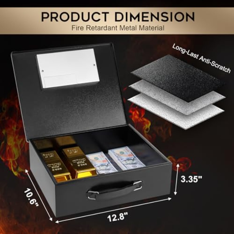 Portable Metal Safe Box with D - Fire Safe Document 리뷰 및 가격