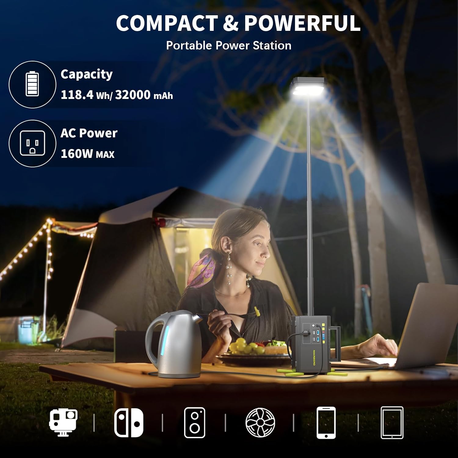118Wh Portable Power Station w - Power Outage Light 리뷰 및 가격