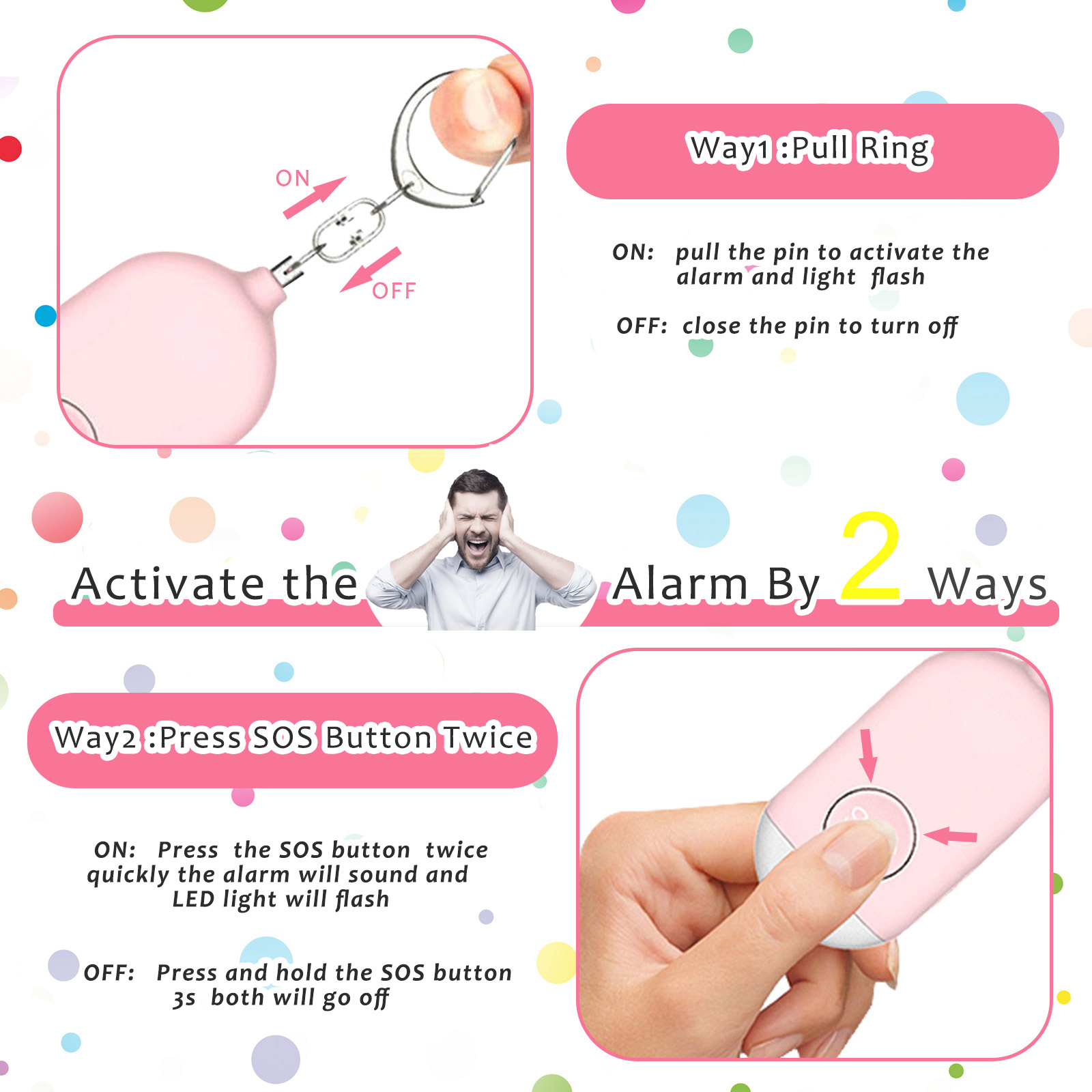 1pc Ultra-Loud 130DB Personal  - Personal Alarm Keychain 리뷰 및 가격